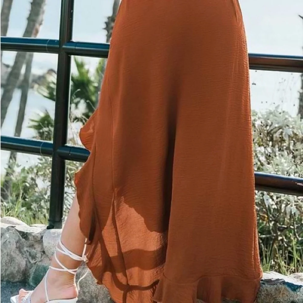 Cupshe Brown Maxi Skirt with Ruffle Hem - Picture 3 of 5